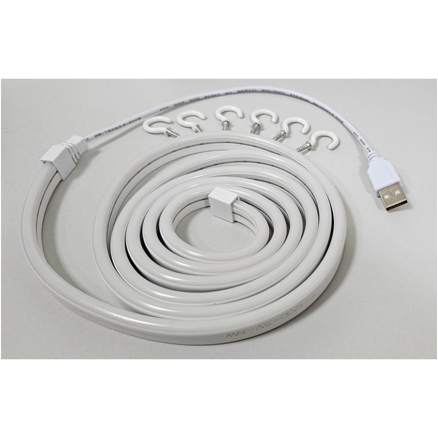 LED Taśma elastyczna NEON LED/5V USB 1,8 m biała