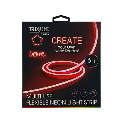 LED Taśma elastyczna NEON LED/5V USB 1,8 m czerwona