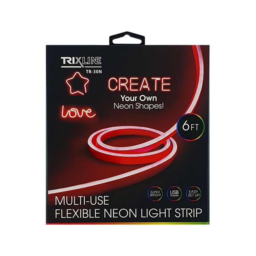 LED Taśma elastyczna NEON LED/5V USB 1,8 m czerwona