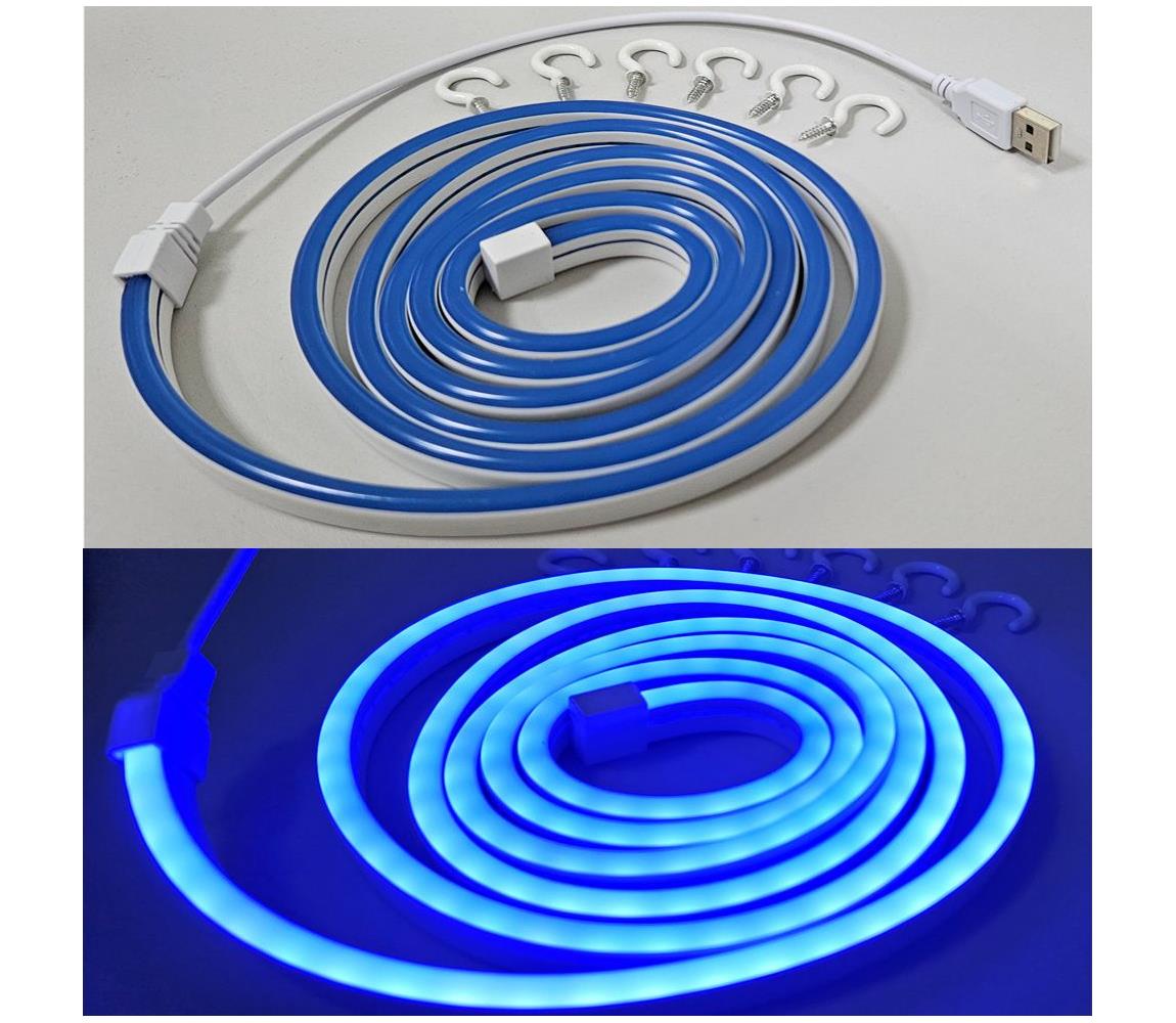 LED Taśma elastyczna NEON LED/5V USB 1,8 m niebieska