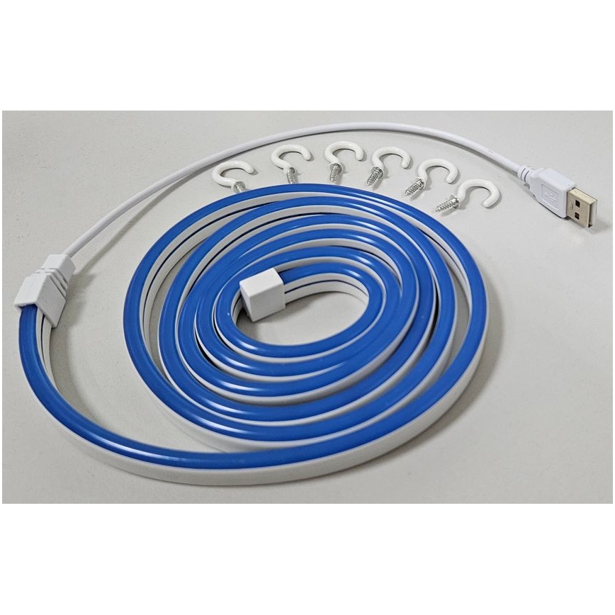LED Taśma elastyczna NEON LED/5V USB 1,8 m niebieska