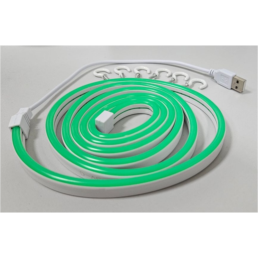 LED Taśma elastyczna NEON LED/5V USB 1,8 m zielona
