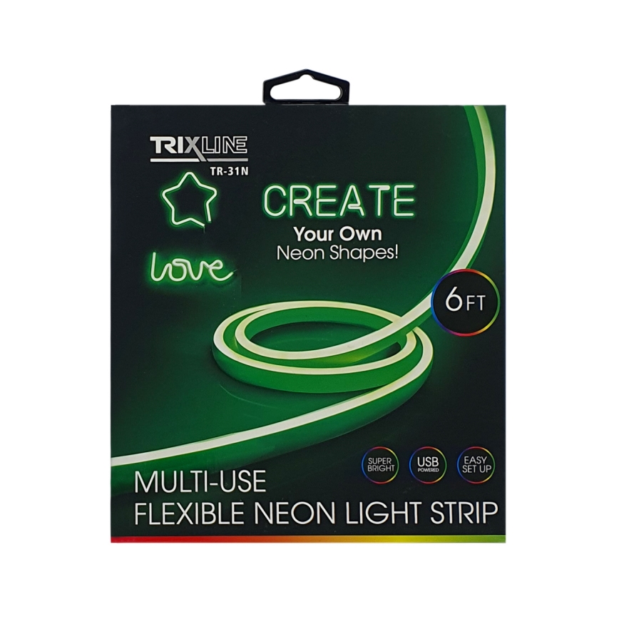 LED Taśma elastyczna NEON LED/5V USB 1,8 m zielona