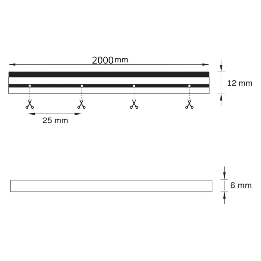 LED Taśma NEON 2 m LED/17W/12V IP65 pomarańczowa