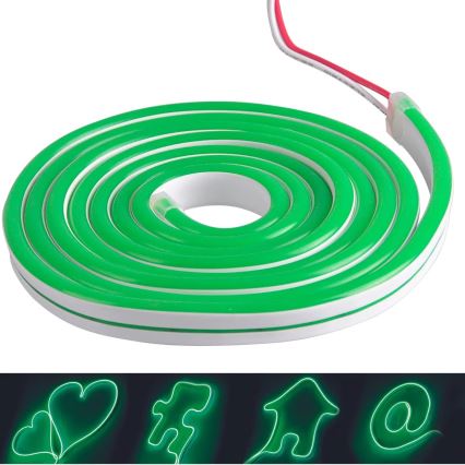LED Taśma NEON 5m LED/30W/24V zielony IP65