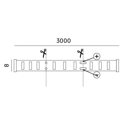 LED Taśma ściemnialna LED/25W/230V 3m 3000K