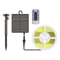 LED Taśma solarna ściemnialna LED/1,2W/3,7V 4000K IP67 1500 mAh 5m + zdalne sterowanie