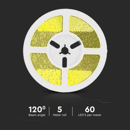 LED Taśma solarna ściemnialna LED/1,2W/3,7V 4000K IP67 1500 mAh 5m + zdalne sterowanie