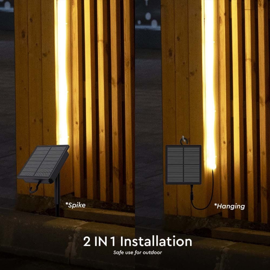 LED Taśma solarna ściemnialna LED/1,2W/3,7V 4000K IP67 1500 mAh 5m + zdalne sterowanie
