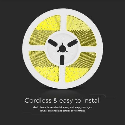 LED Taśma solarna ściemnialna LED/1,2W/3,7V 4000K IP67 1500 mAh 5m + zdalne sterowanie