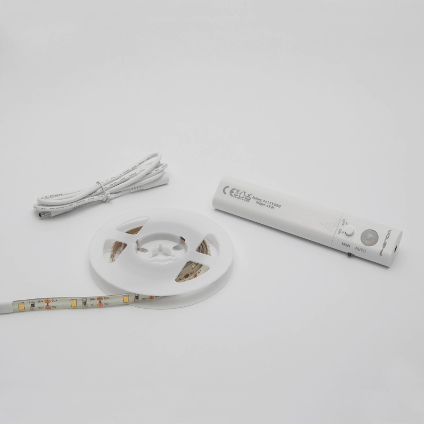 LED Taśma z czujnikiem ruchu 1m LED/2,4W/6V 3000K