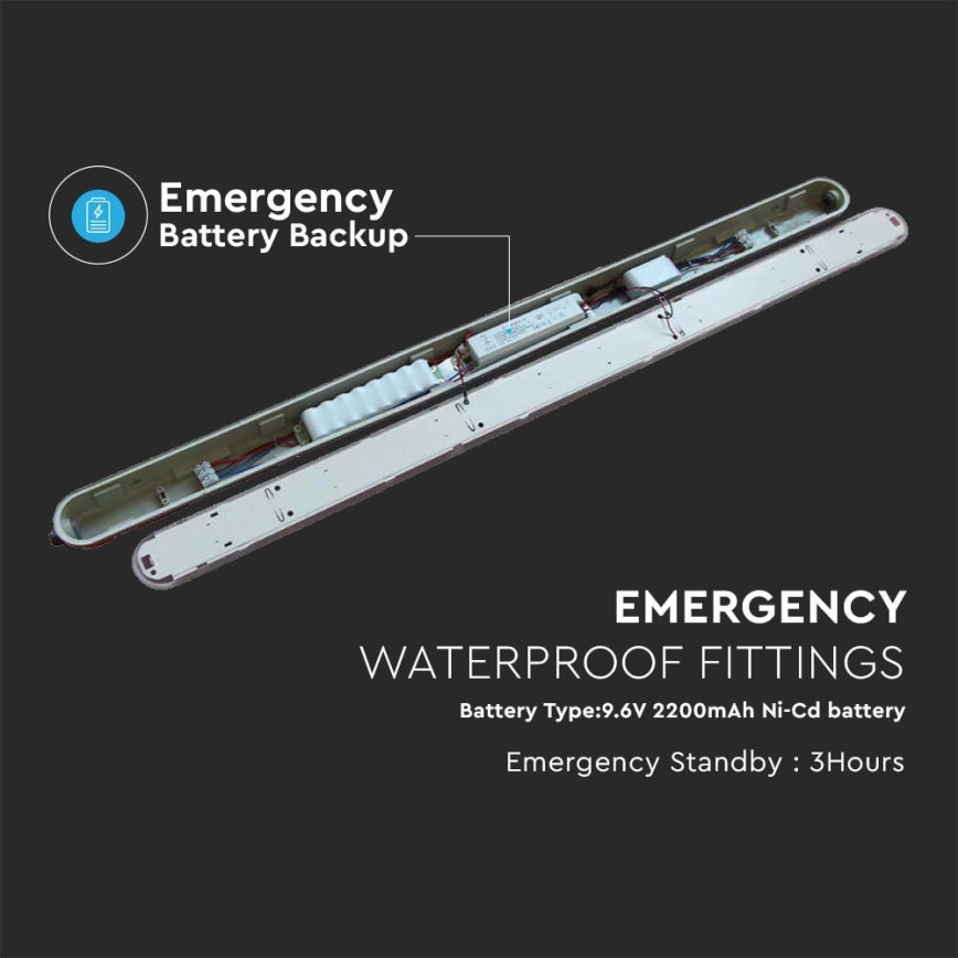 LED Techniczna oprawa świetlówkowa z modułem awaryjnym EMERGENCY LED/36W/230V 6500K 120cm IP65