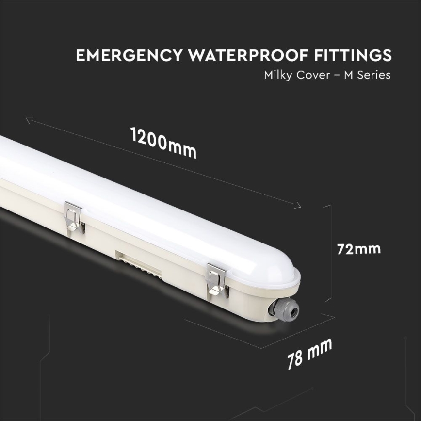 LED Techniczna oprawa świetlówkowa z modułem awaryjnym EMERGENCY LED/36W/230V 6500K 120cm IP65