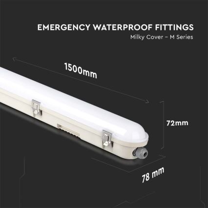LED Techniczna oprawa świetlówkowa z modułem awaryjnym EMERGENCY LED/48W/230V 4000K 150cm IP65
