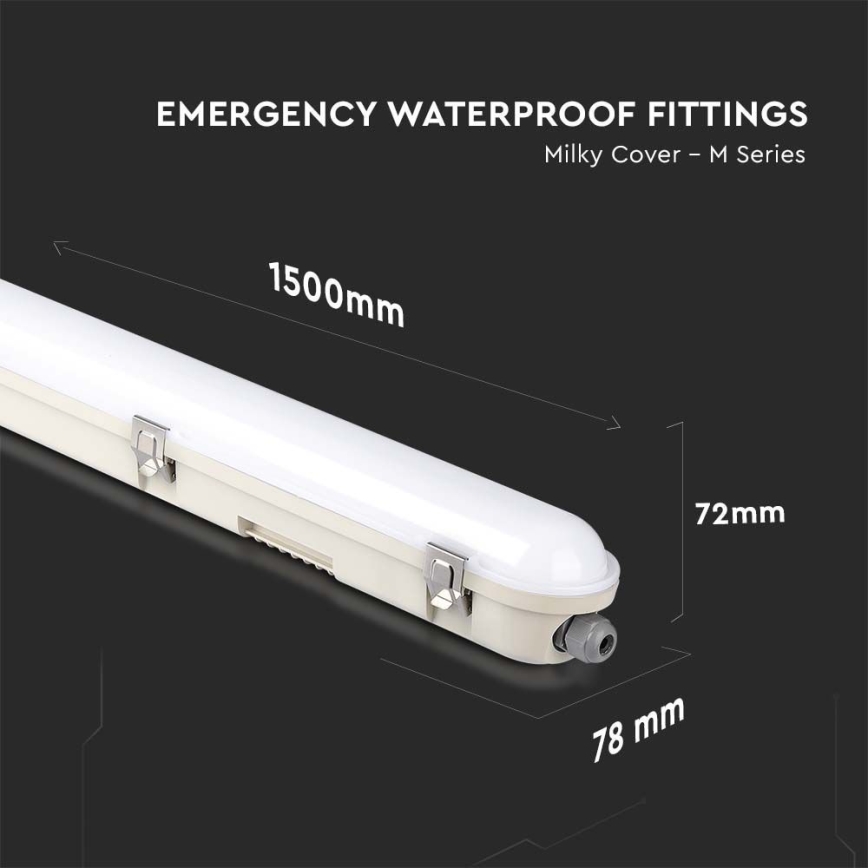 LED Techniczna oprawa świetlówkowa z modułem awaryjnym EMERGENCY LED/48W/230V 4000K 150cm IP65