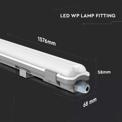 LED Techniczna oprawa świetlówkowa LED/22W/230V 6400K 150cm IP65