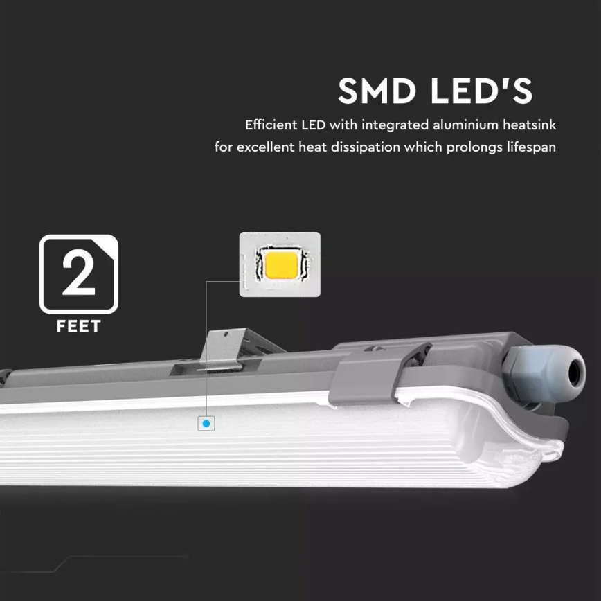 LED Techniczna oprawa świetlówkowa T8 1xG13/18W/230V 6400K 120cm IP65
