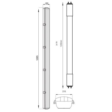 LED Techniczna oprawa świetlówkowa T8 2xG13/18W/230V 4000K IP65