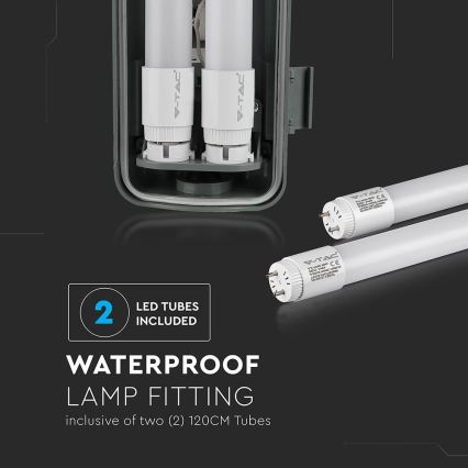 LED Techniczna oprawa świetlówkowa T8 2xG13/22W/230V IP65 6400K 156 cm