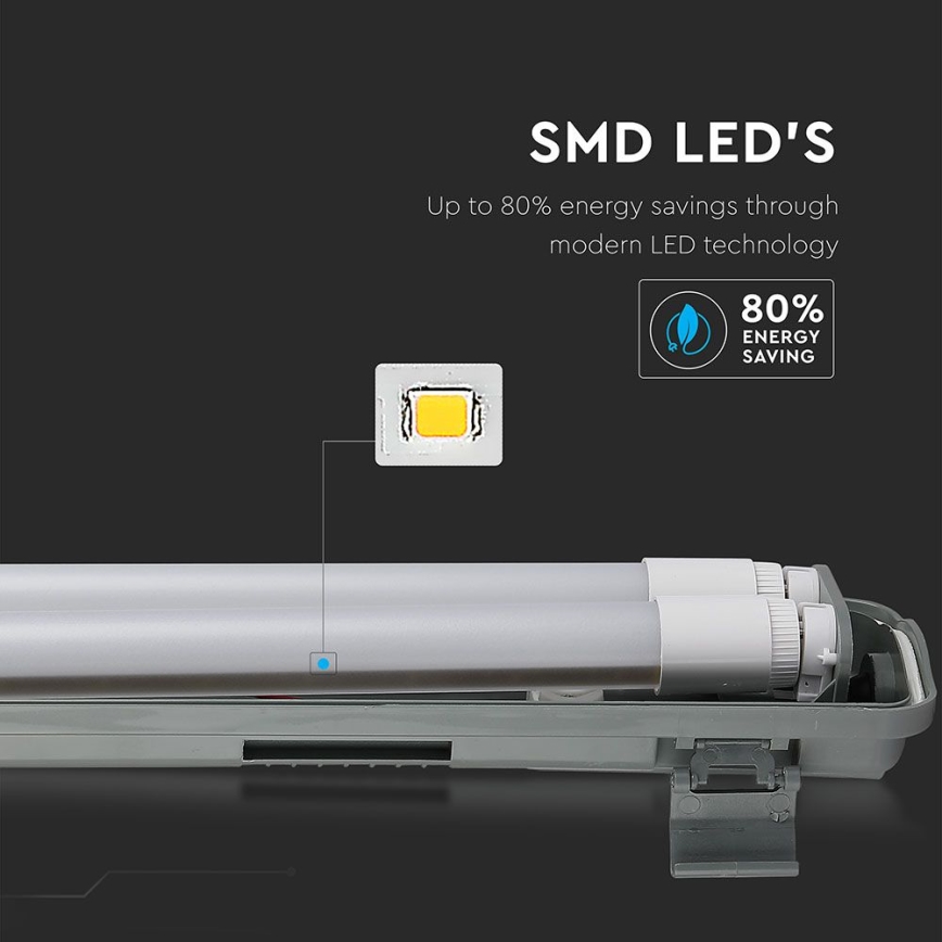 LED Techniczna oprawa świetlówkowa T8 2xG13/22W/230V IP65 6400K 156 cm