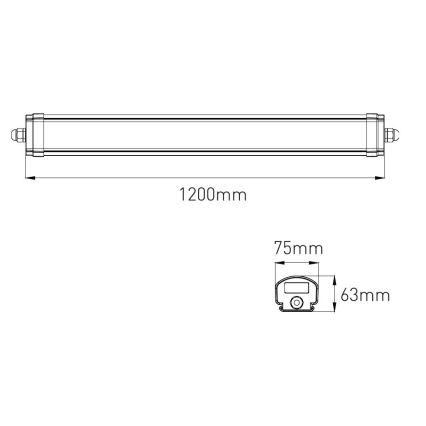 LED Ściemn. techniczne fluorescencyjny jasny VOLITER LED/20/28/36W/230V 3000/4000/6000K 120 cm IP65 białe