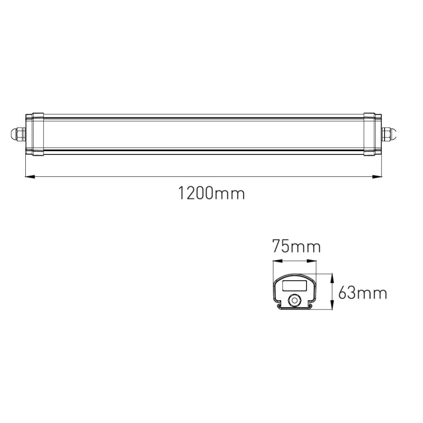 LED Ściemn. techniczne fluorescencyjny jasny VOLITER LED/20/28/36W/230V 3000/4000/6000K 120 cm IP65 białe