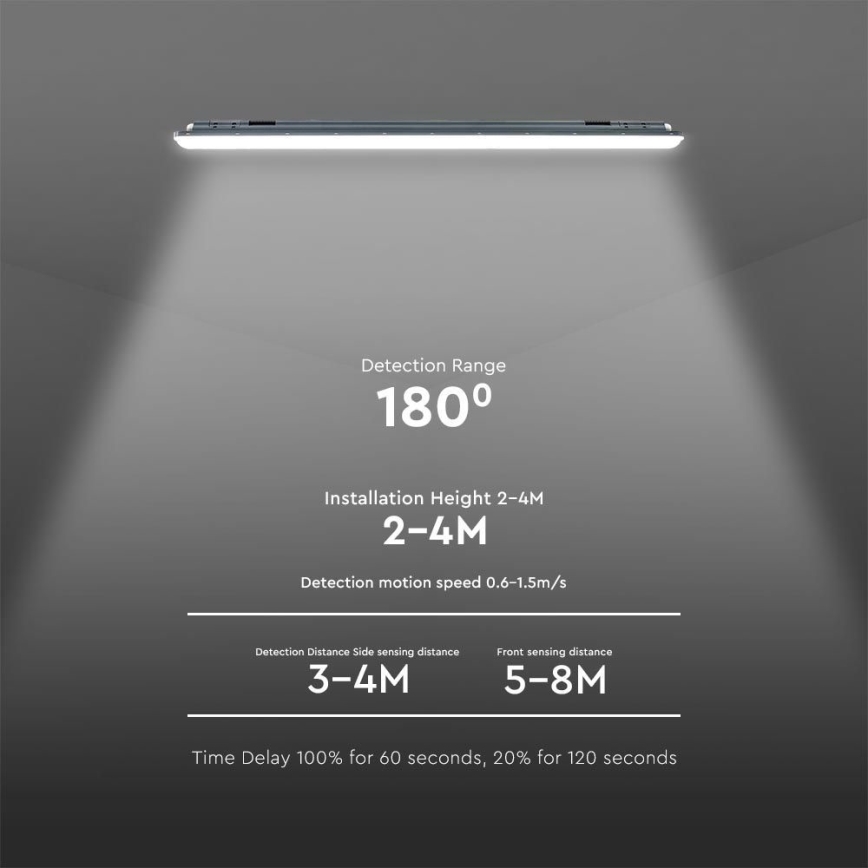 LED Techniczna oprawa świetlówkowa z czujnikiem  X-SERIES LED/36W/230V 6500K 120 cm IP65