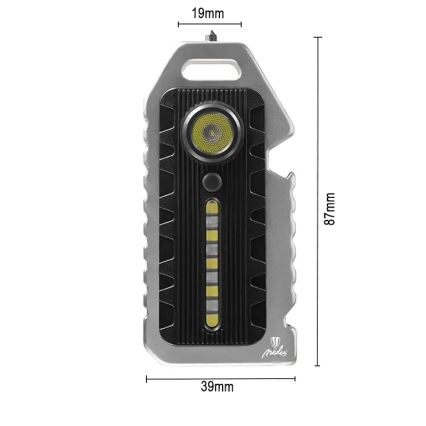 LED Wielofunkcyjna ściemnialna latarka akumulatorowa LED/1W/5V IP44 400 mAh 50 lm