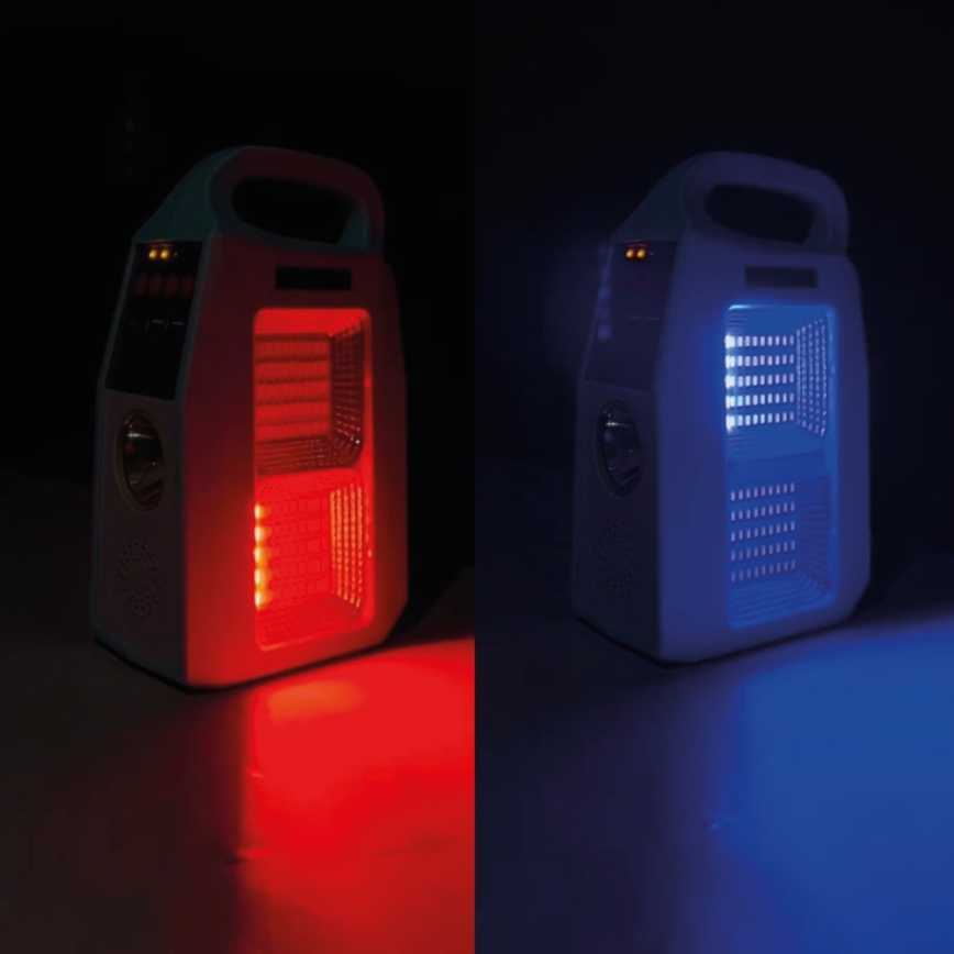 LED Wielofunkcyjna solarny lampa z głośnikiem i power bankiem LED/5W/7200 mAh IP65