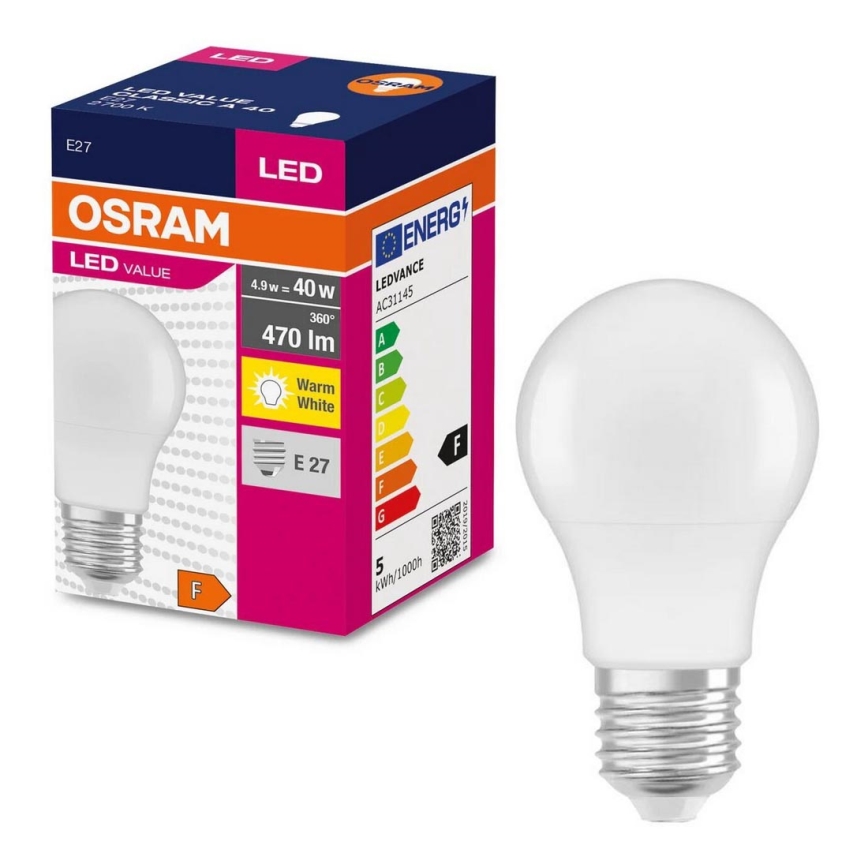 LED Żarówka A40 E14/4,9W/230V 2700K - Osram