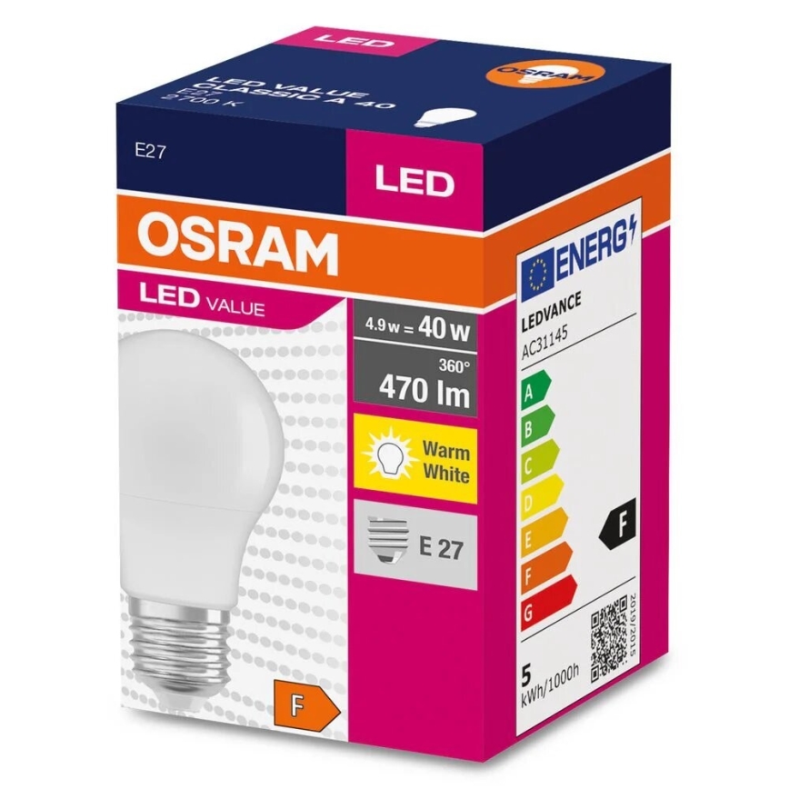 LED Żarówka A40 E14/4,9W/230V 2700K - Osram