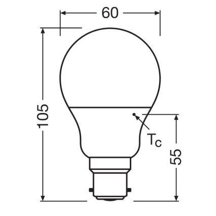 LED Żarówka A60 B22d/8,5W/230V 2700K - Osram