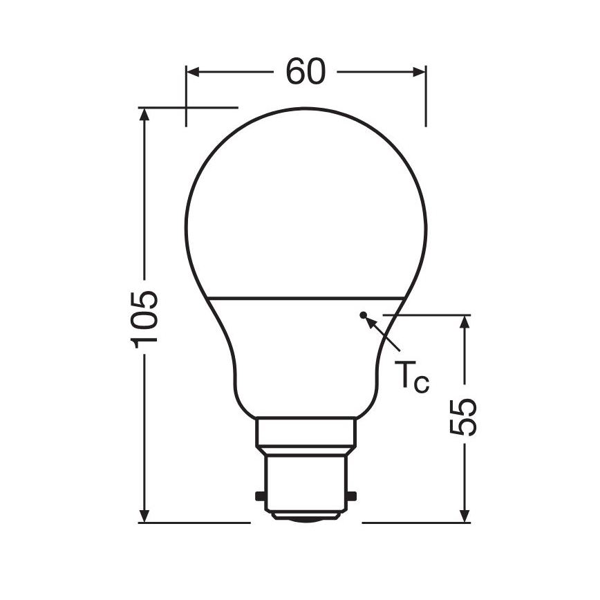 LED Żarówka A60 B22d/8,5W/230V 2700K - Osram