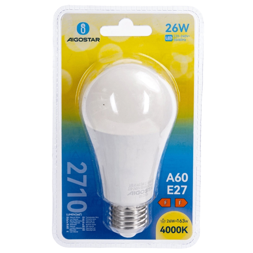 LED Żarówka A60 E27/26W/230V 4000K - Aigostar