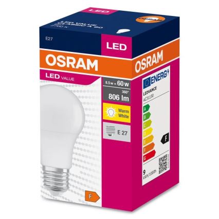 LED Żarówka A60 E27/8,5W/230V 2700K - Osram