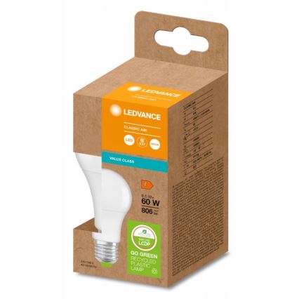 Żarówka LED z recyklingowanego plastiku A60 E27/8,5W/230V 4000K - Ledvance