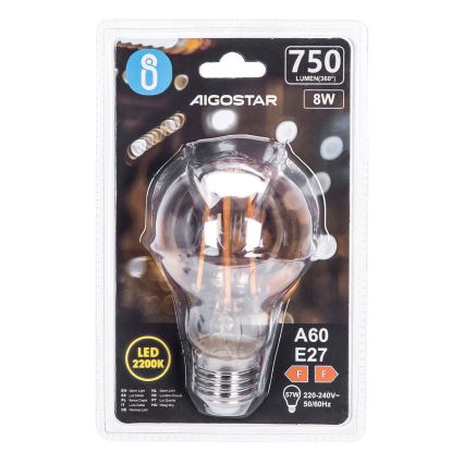 LED Żarówka A60 E27/8W/230V 2200K - Aigostar