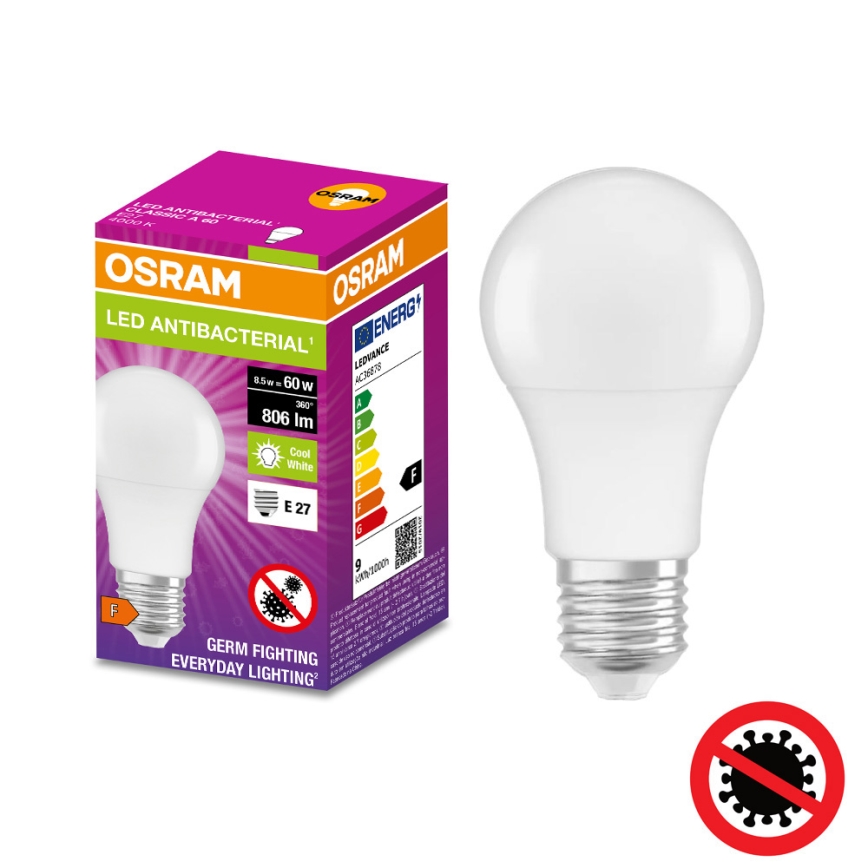 LED Żarówka antybakteryjna A60 E27/8,5W/230V 4000K - Osram