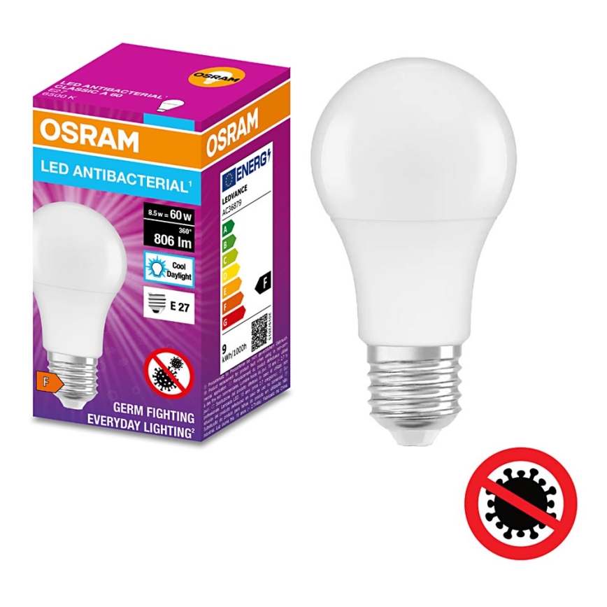 LED Żarówka antybakteryjna A60 E27/8,5W/230V 6500K - Osram