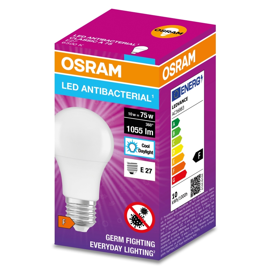 LED Żarówka antybakteryjna A75 E27/10W/230V 6500K - Osram