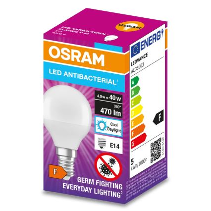 LED Żarówka antybakteryjna P40 E14/4,9W/230V 6500K - Osram