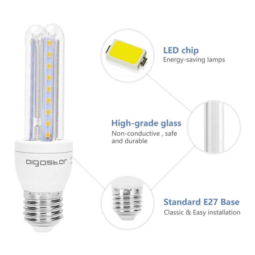 LED Żarówka B5 E27/8W/230V 3000K - Aigostar