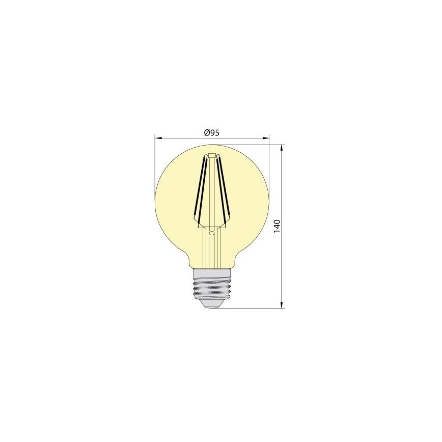 LED Żarówka CLASIC AMBER G95 E27/8W/230V 2200K – Brilagi