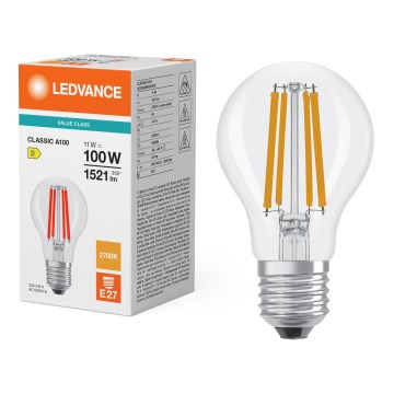 LED Żarówka CLASSIC FILAMENT A60 E27/11W/230V 2700K - Ledvance