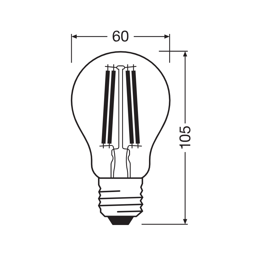 LED Żarówka CLASSIC FILAMENT A60 E27/11W/230V 2700K - Ledvance