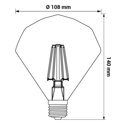 LED Żarówka CRYSTAL E27/4W/230V 2200K