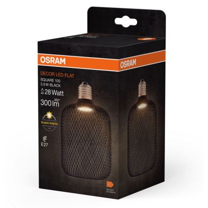 LED Żarówka DECOR FLAT E27/3,5W/230V 2700K czarna - Osram