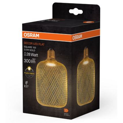 LED Żarówka DECOR FLAT E27/3,5W/230V 2700K złota - Osram