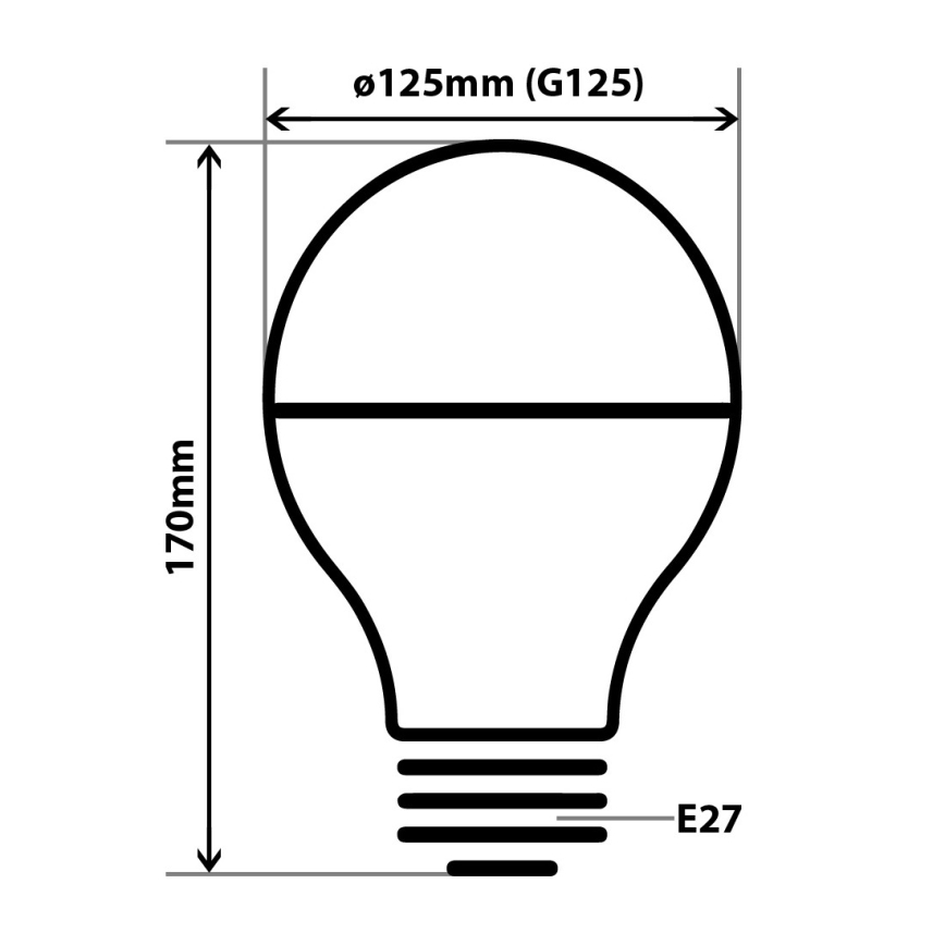 LED Żarówka DECOR MIRROR G125 E27/12W/230V srebrna