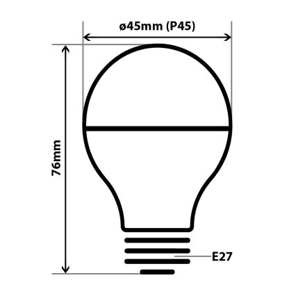 LED Żarówka DECOR MIRROR P45 E27/5W/230V złota